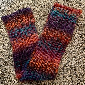 Winter scarf purple orange and pink